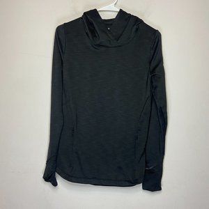 Athleta Women S Bootcamp Plush Tech Hoodie Sweatshirt Black Pullover Hood Active